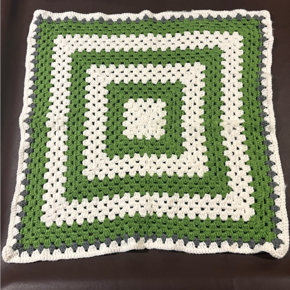 💥Buy 2 Get 1 Free💥 Handmade Green and White Crochet Blanket